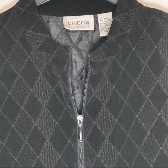 Chico’s Black Plush Velveteen Quilted Vest - Picture 4 of 8